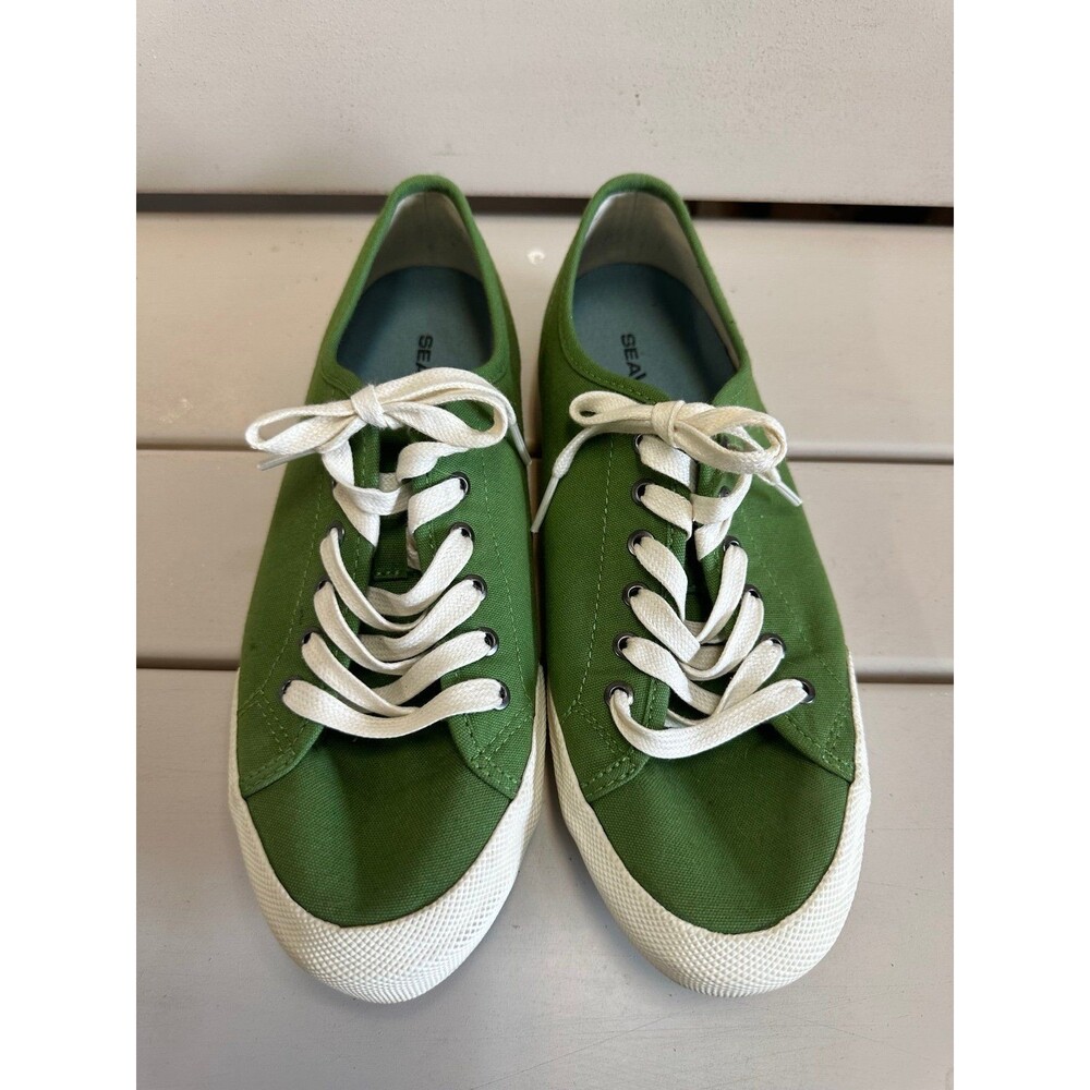 SeaVees Womens Monterey Recycled Cotton Canvas Sneaker Shoes 9 Classic Cactus - Picture 3 of 8